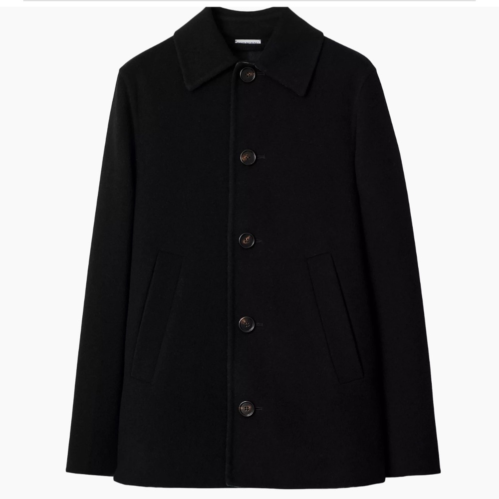 Mens Black LARGE BURBERRY PEA COAT